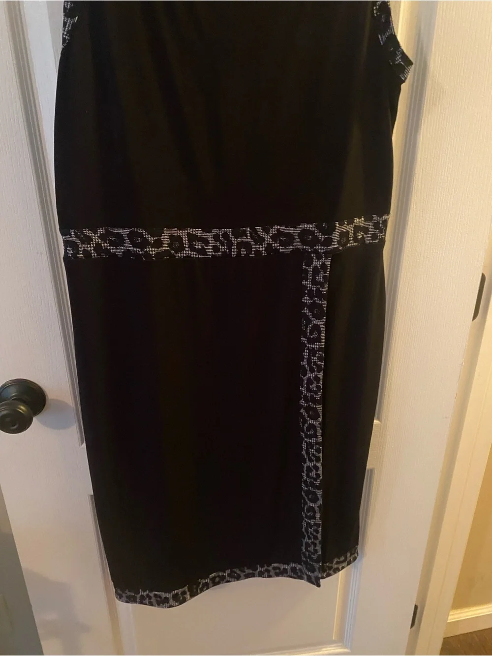Michael Kors Black Sleeveless Midi Dress with Textured Trim